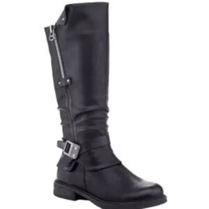 Eddie Marx Extreme Women's Faux Leather‎ Moto Boots Black Sz 10